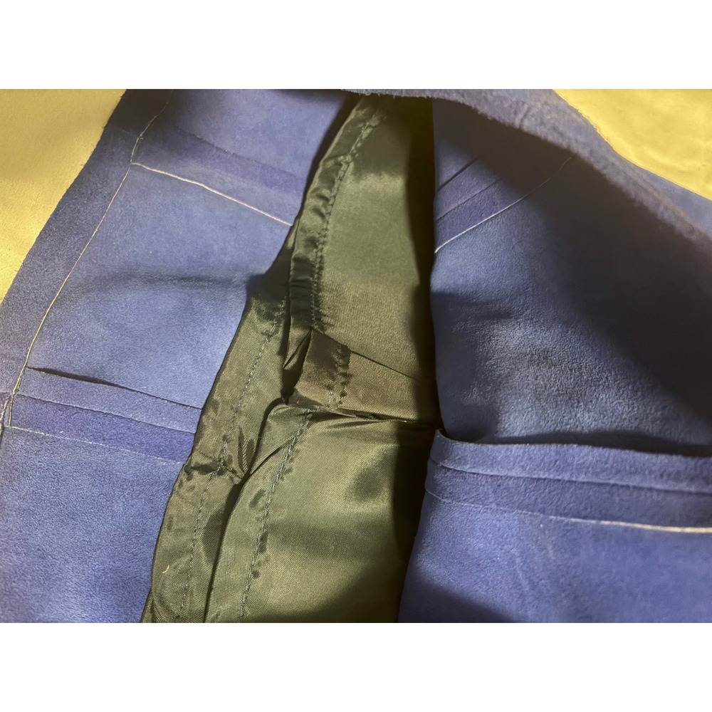 Phoenix Skirt Vintage Suede Royal Blue Side Zip Mini Skirt - Picture 7 of 7